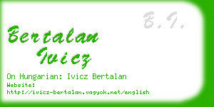 bertalan ivicz business card